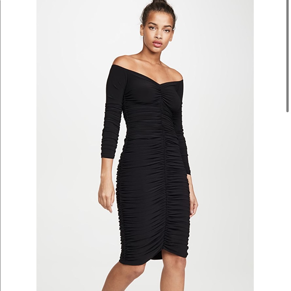 Norma Kamali Off Shoulder Slinky Dress